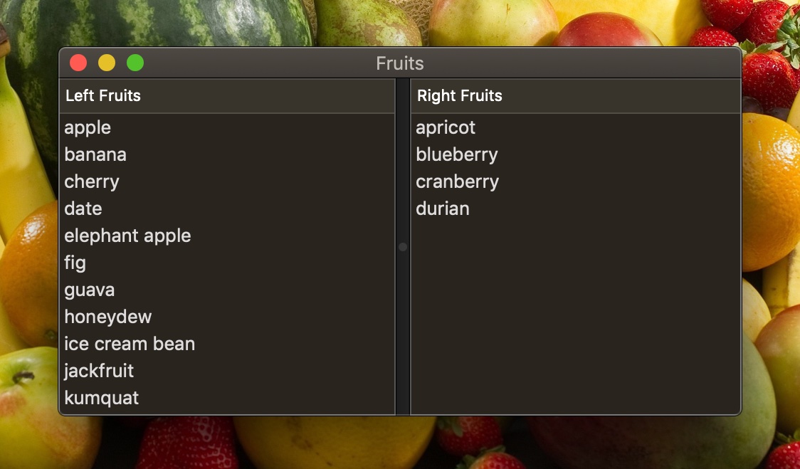 Drag and Drop Fruits app